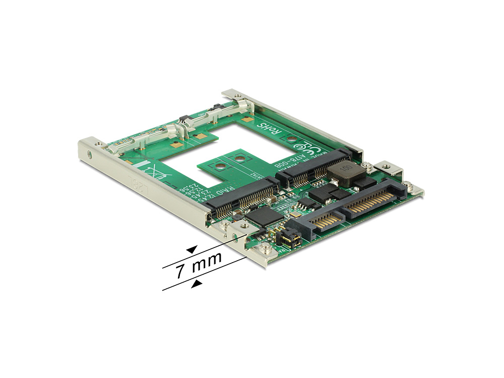 Konverter 2,5", SATA 22 Pin an mSATA mit RAID, Delock® [6254