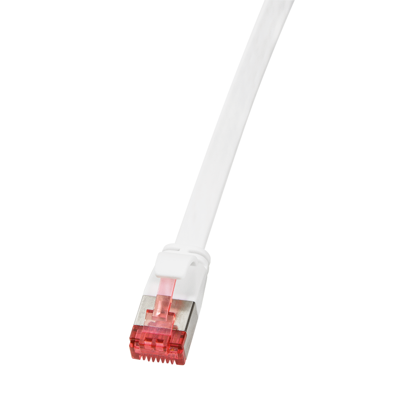 Patchkabel SlimLine, flach, Cat.6A, U/FTP, weiß, 0,5 m