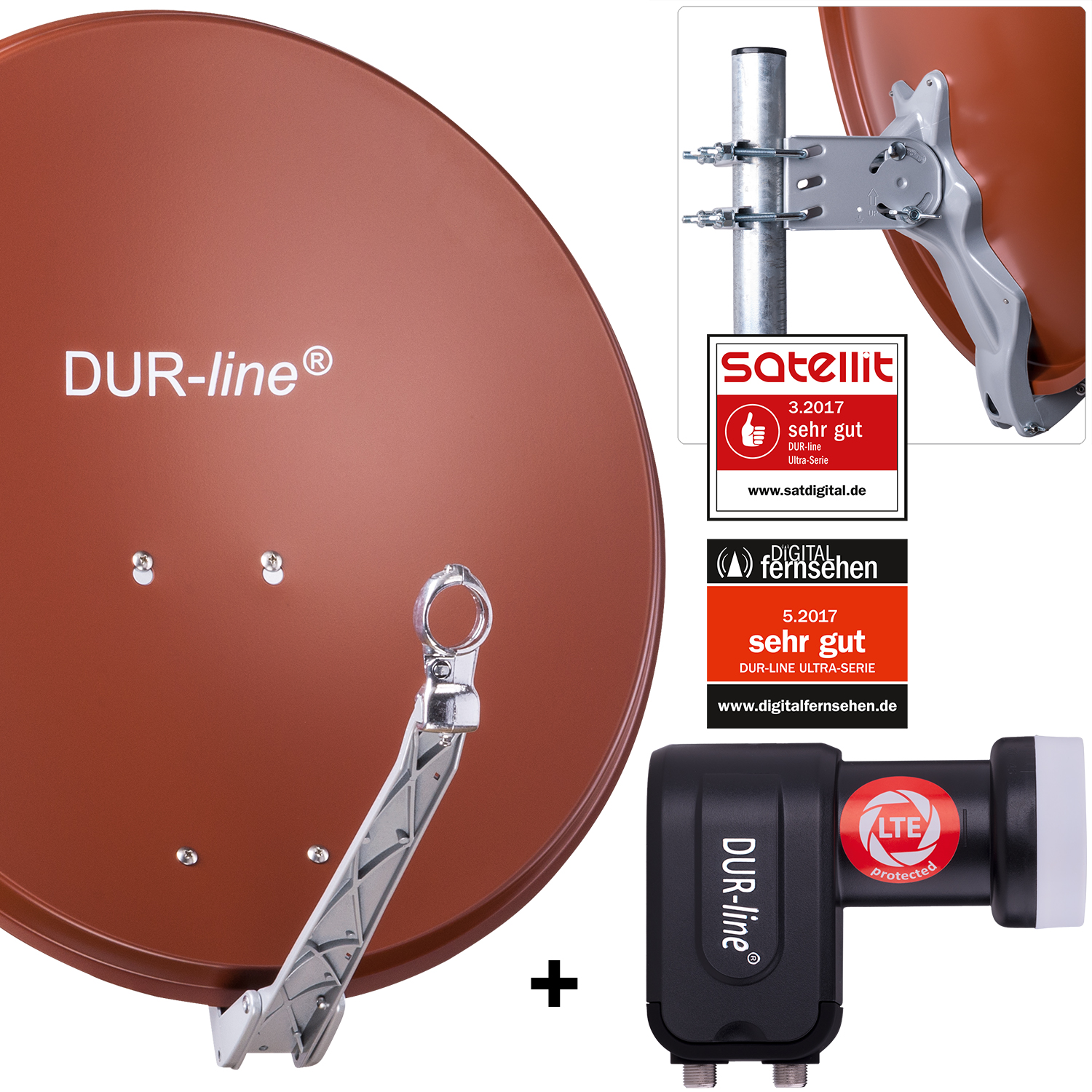 DUR-line Select 60 R + +Ultra Twin LNB - 2 Teilnehmer Set