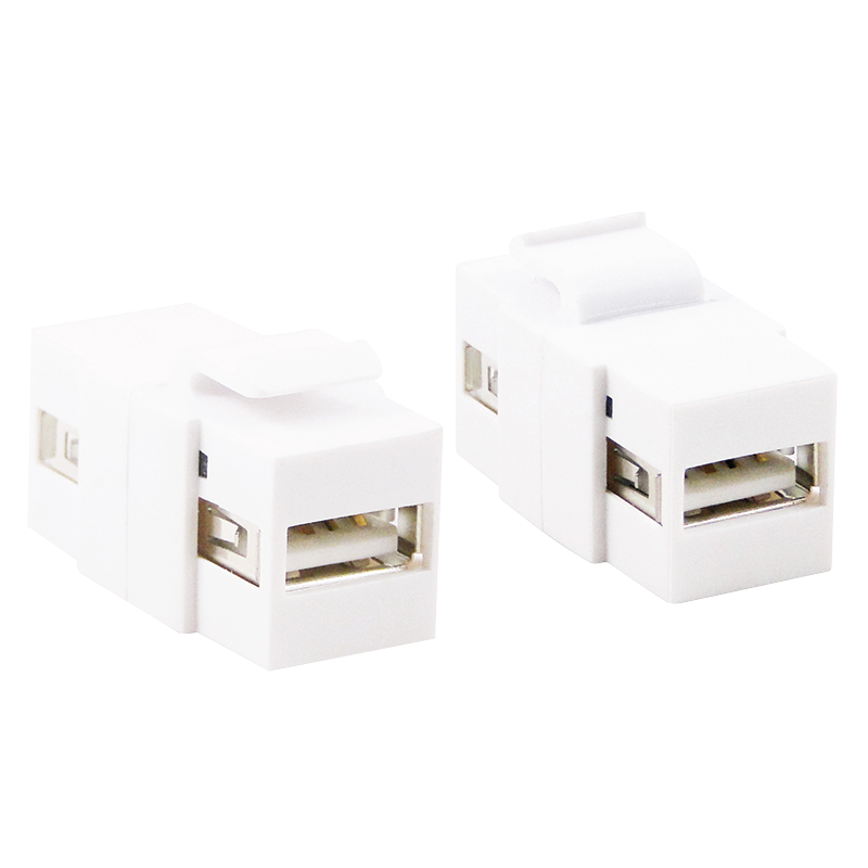 USB 2.0 Keystone-Verbinder, A/F to A/F, weiß