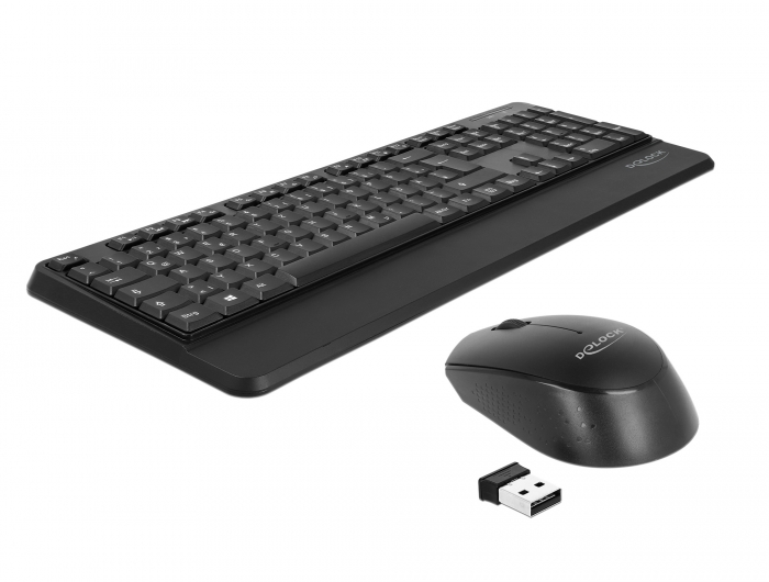 USB Tastatur und Maus Set 2,4 GHz schwarz (Handballenauflage