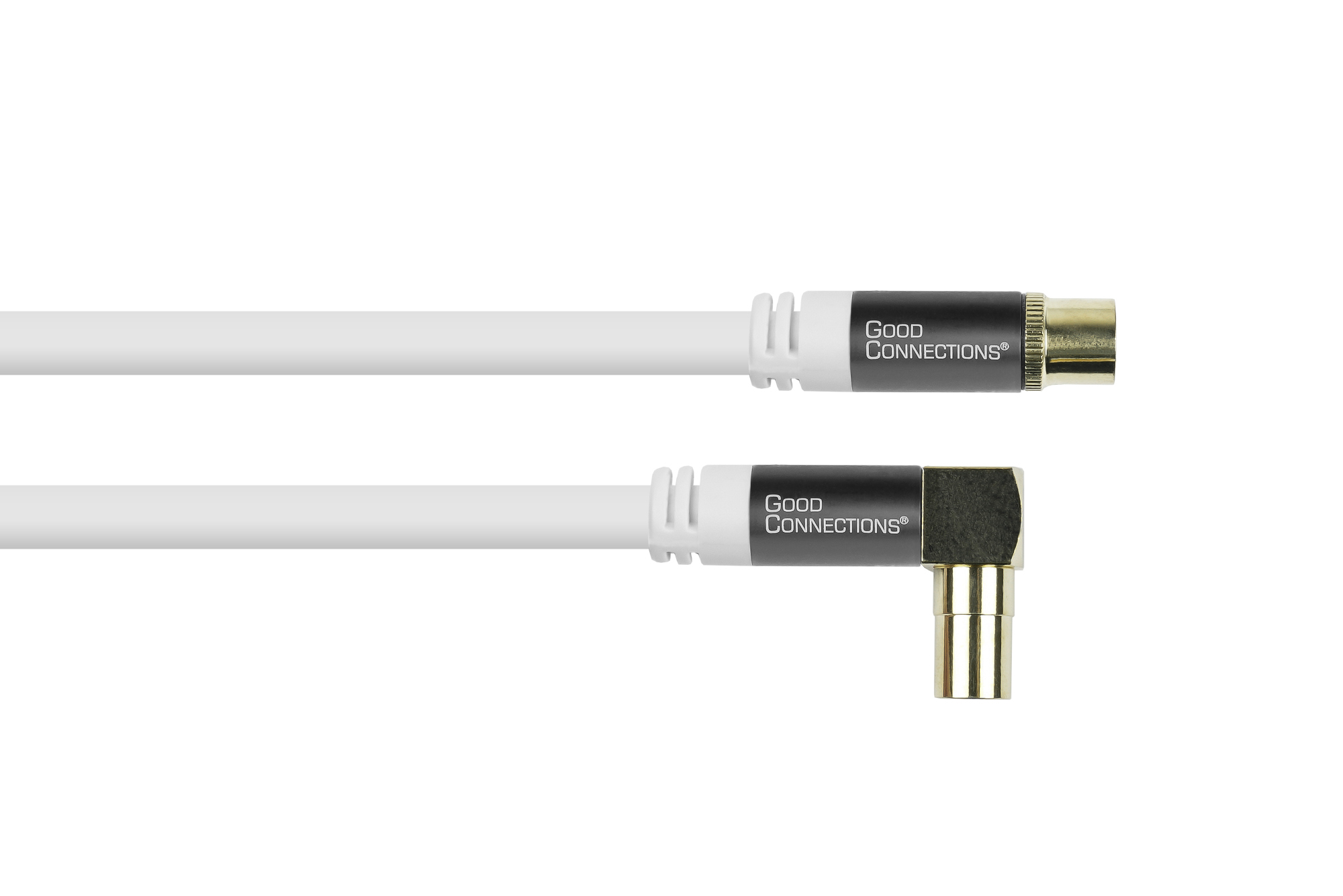 TV Antennenkabel SmartFLEX, IEC/Koax Winkel-Stecker an Buchse, vergoldet, vierfach geschirmt, 120 dB