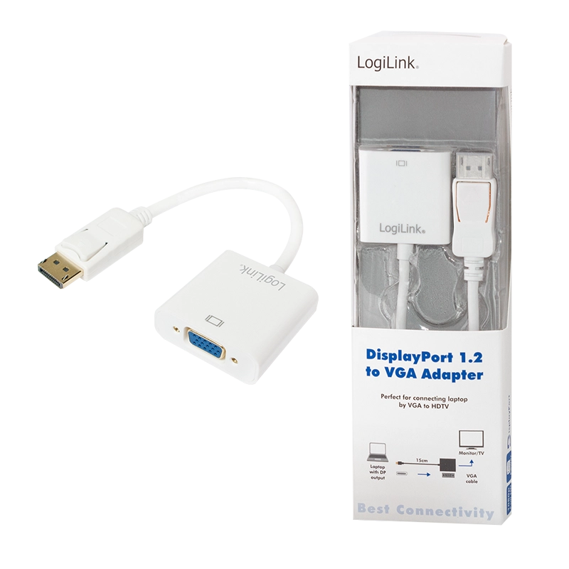 DisplayPort-Kabel, DP/M zu HD15/F, 1080p, weiß, 0,15 m