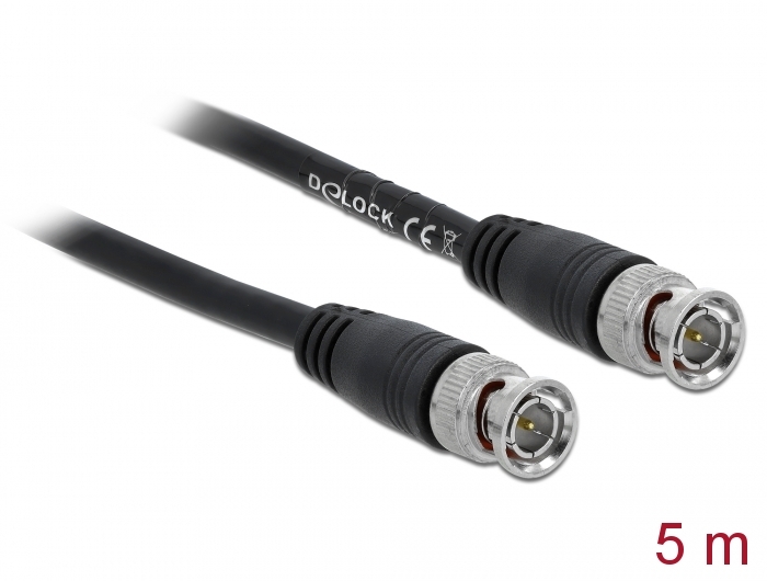 Kabel BNC Stecker an BNC Stecker, schwarz, 5 m, Delock® [80084]