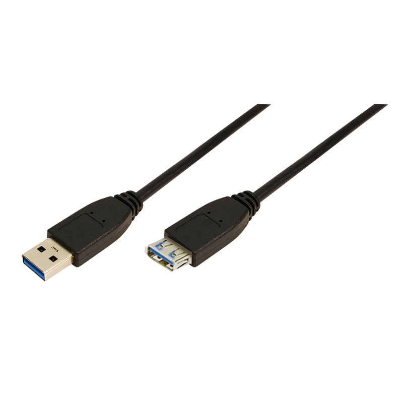 USB 3.0-Kabel, USB-A/M zu USB-A/F, schwarz, 1 m