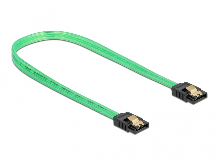 SATA 6 Gb/s Kabel UV Leuchteffekt grün 50 cm, Delock® [82069]