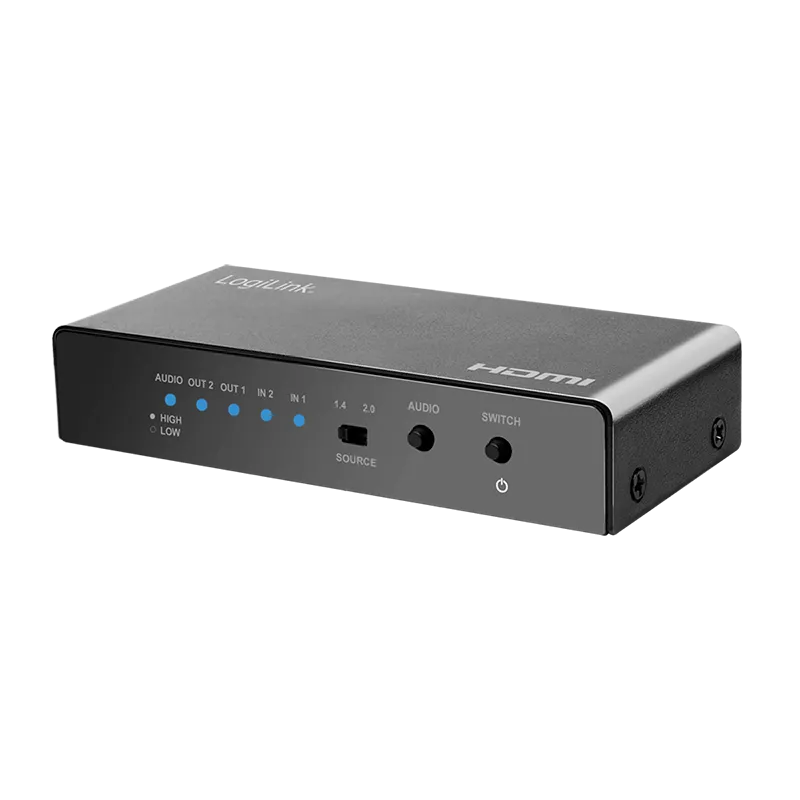 HDMI-Switch, 2x2-Port, bidirekt, 4K/60 Hz, EDID, HDCP, HDR, Downscaler