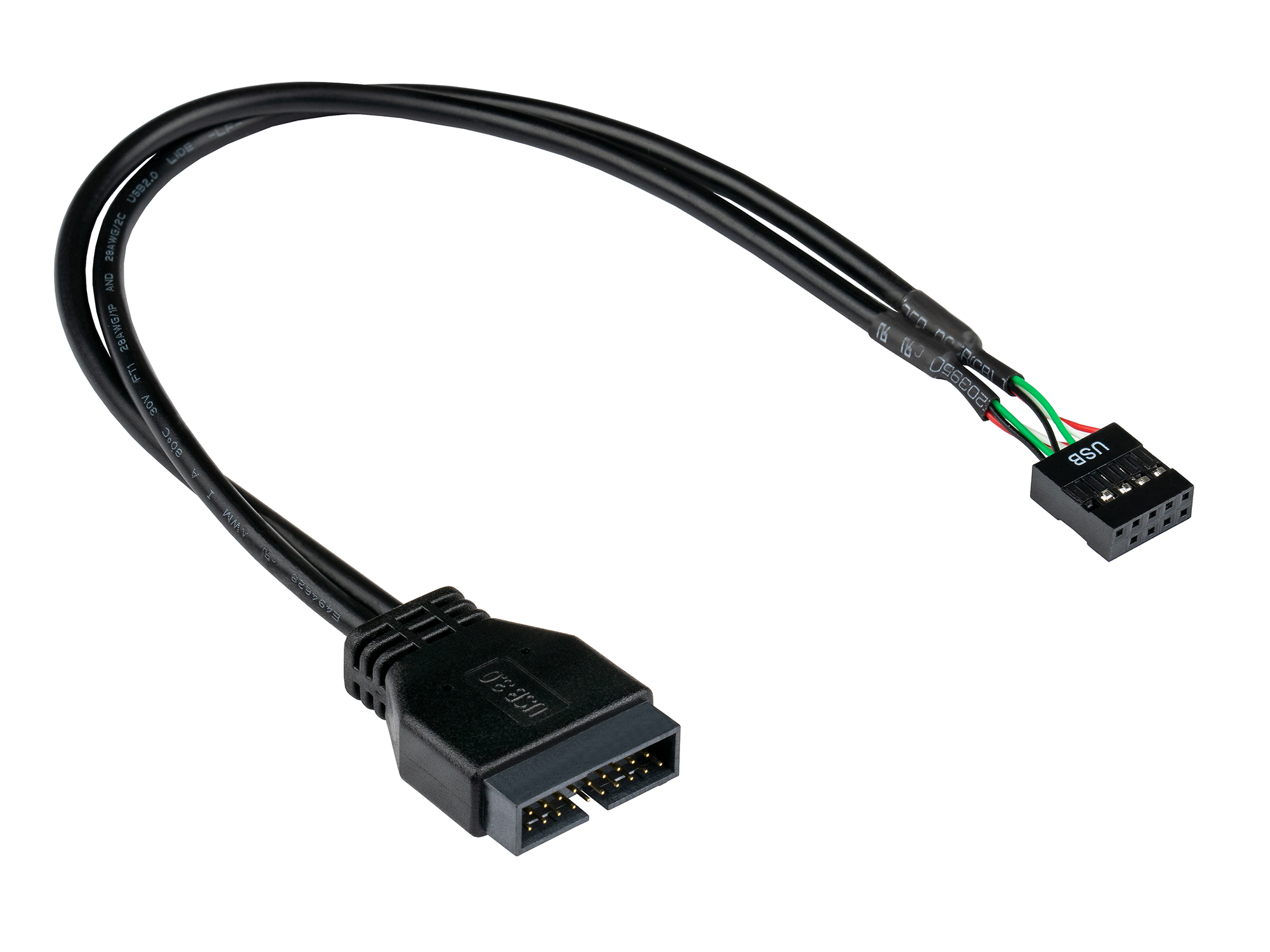 Adapter intern USB 3.0 Pin-Header Stecker an USB 2.0 Pin-Header Buchse, schwarz, 0,3m, Good Connecti