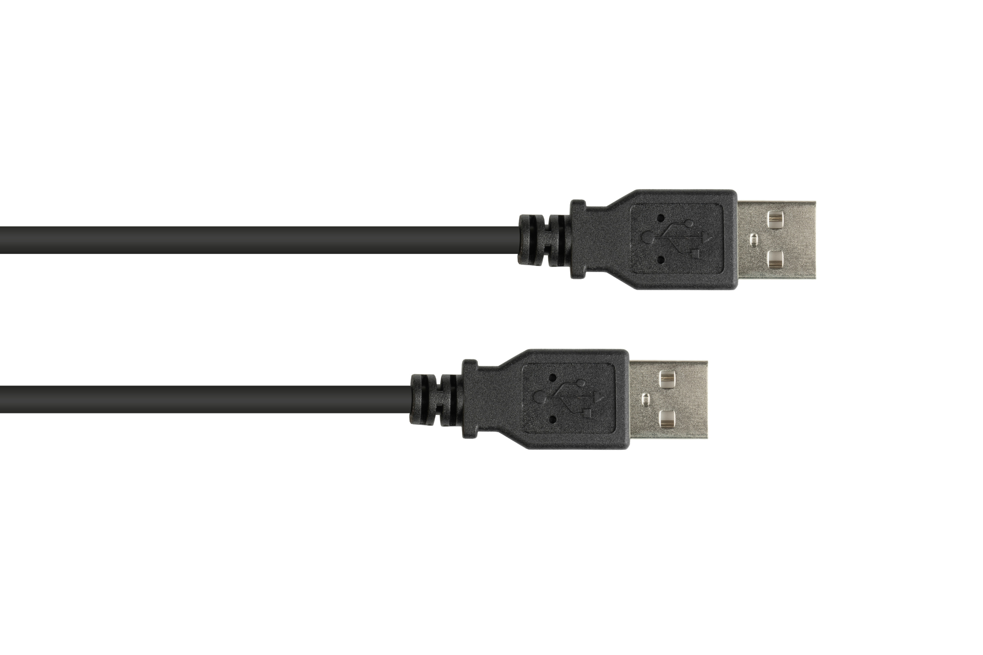 Anschlusskabel USB 2.0 High-Speed EASY A Stecker an EASY A Stecker, schwarz, 2m, Good Connections®