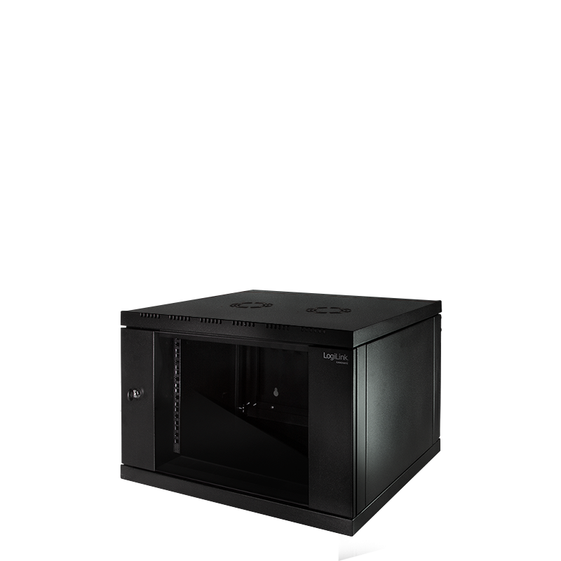 19" Wandschrank einteilig 6HE 600 x 560 mm, schwarz