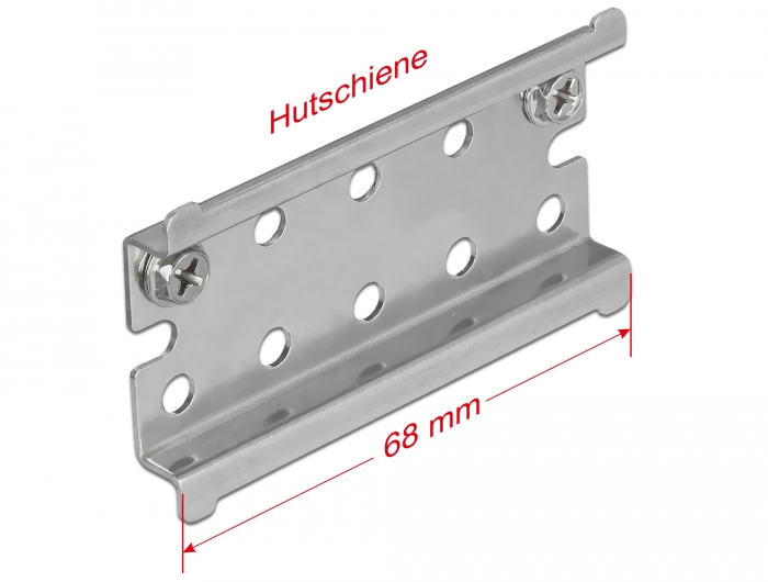 Hutschiene Edelstahl mit Endanschlag zur Wandmontage, Delock