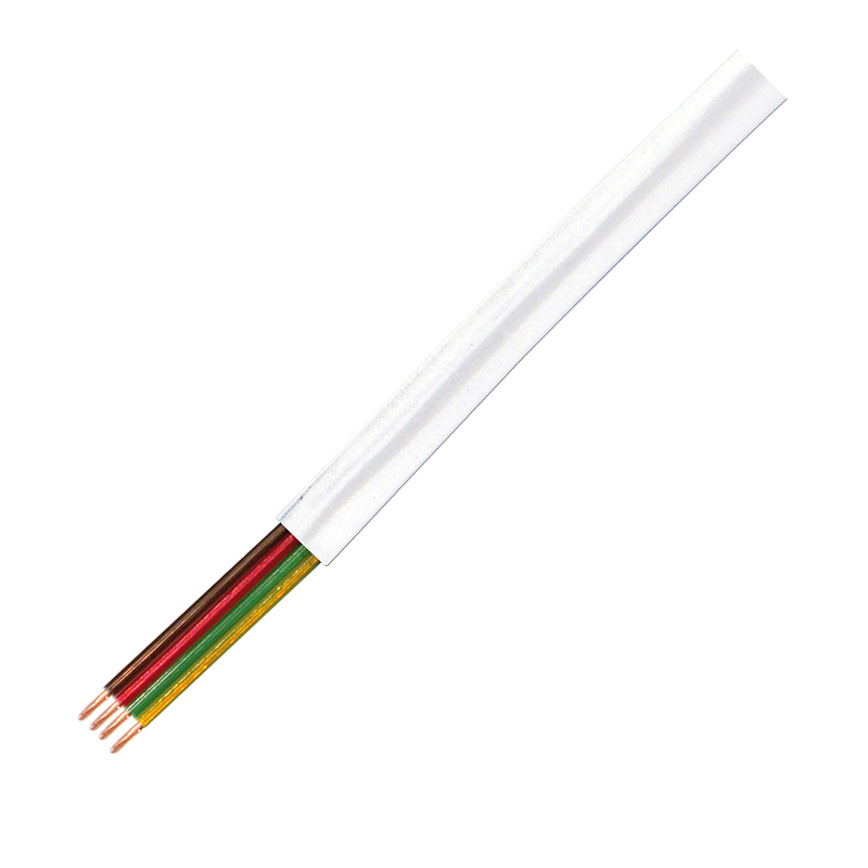 Telefonkabel flach, 4-adrig, CCA, weiss, 100 m