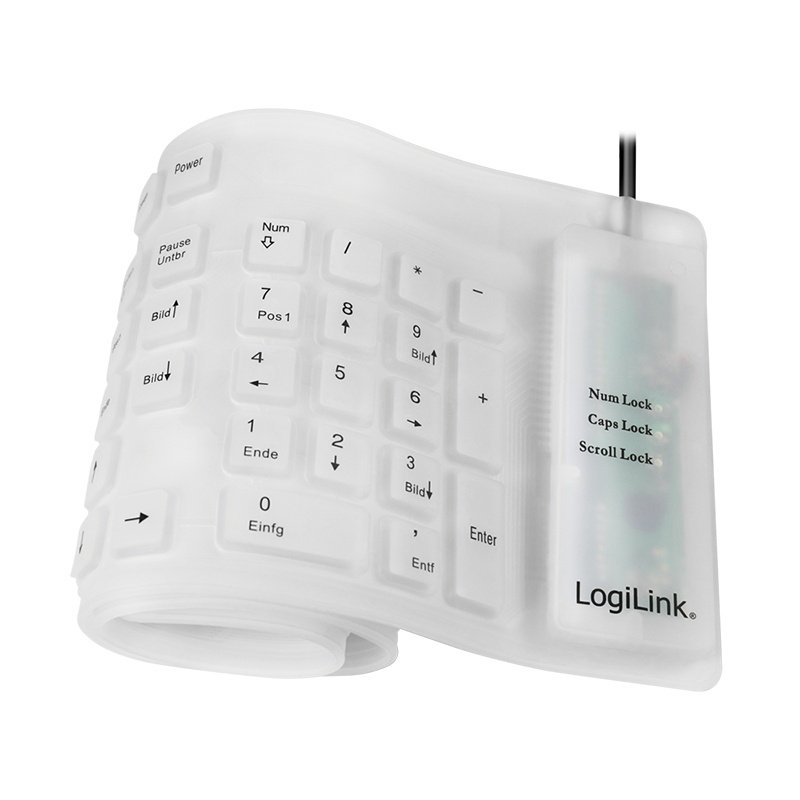 Tastatur Flexibel Wasserfest USB + PS/2, weiß Tastatur Flexibel Wasserfest USB + PS/2, weiß