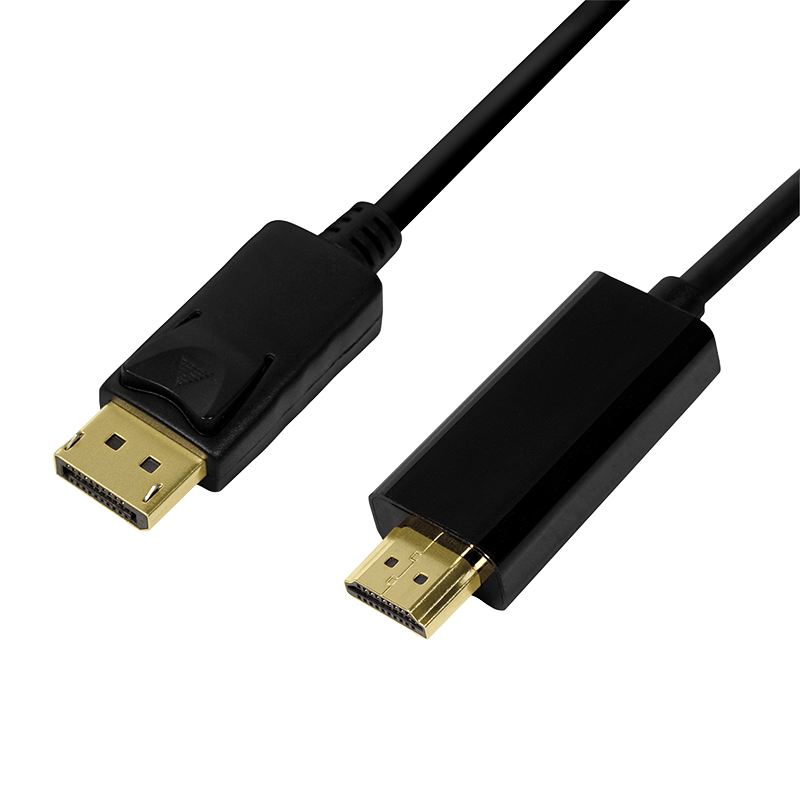 DisplayPort-Kabel, DP/M zu HDMI-A/M, 4K/30 Hz, schwarz, 1 m