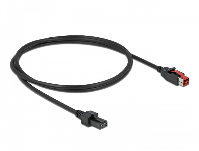 PoweredUSB Kabel Stecker 24 V zu 2 x 4 Pin Stecker 1 m für POS Drucker und Terminals, Delock® [85950