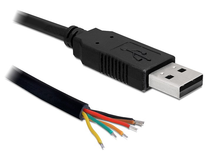 Konverter, USB 2.0 Stecker an Seriell-TTL 6 offene Kabelende