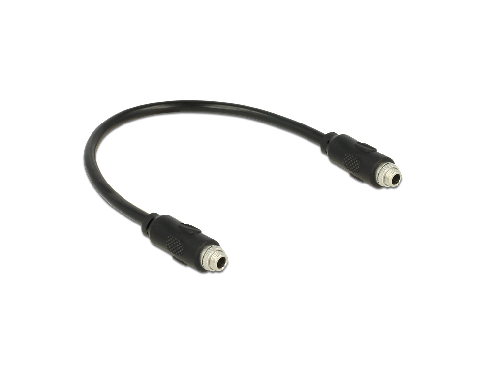 Kabel Klinke 3 Pin 3,5 mm Buchse an Buchse zum Einbau, schwarz, 0,25m, Delock® [85115]