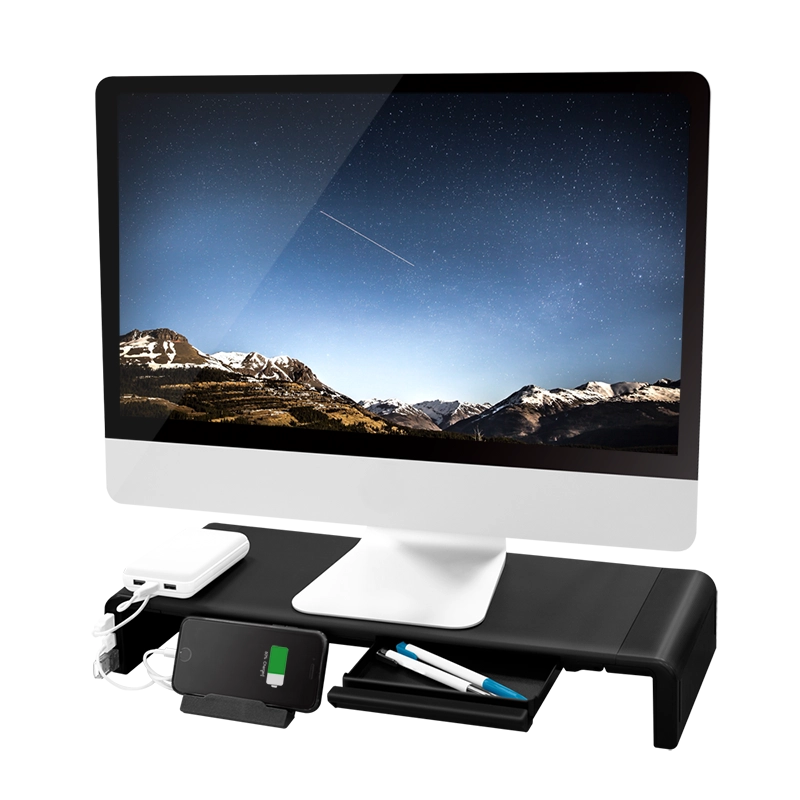 Ergonomische Monitorerhöhung, 420–520 mm lang, 2x USB 3.0, 1x USB-C
