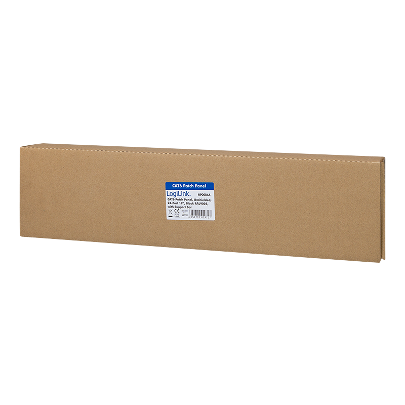 Cat.6 Patchpanel 24-Port UTP, 180° Anschluss, PrimeLine