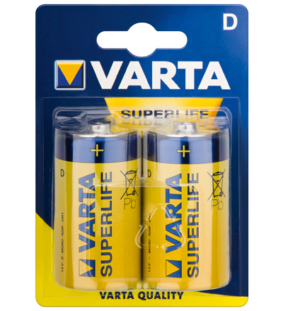 Varta® Battery  (2020) Superlife (Alkali Mono) R 20 VSL  (D) 1,5V, 2er Pack in Blister