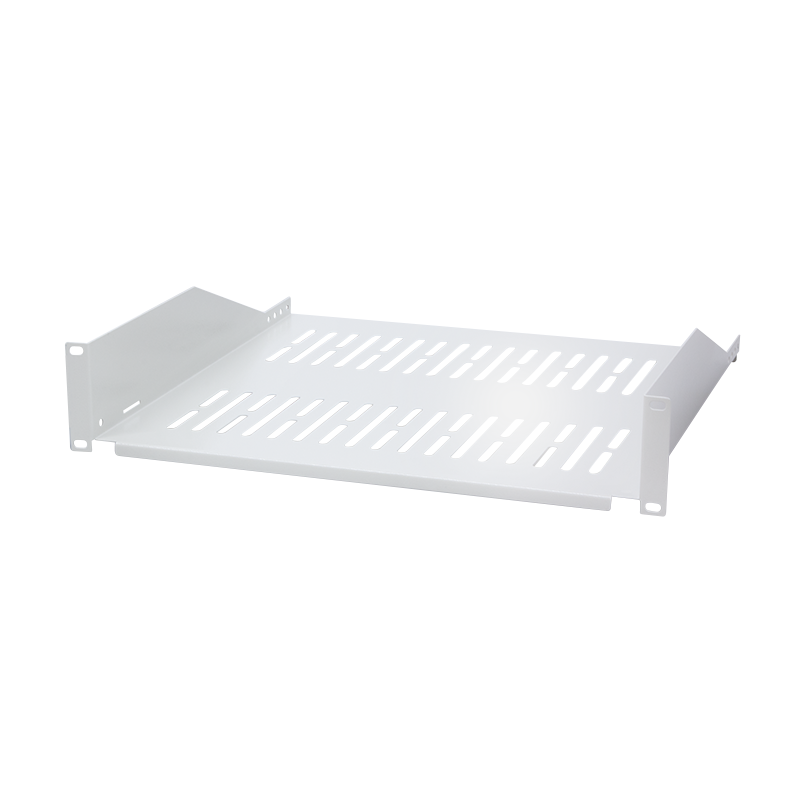 19" Fachboden, Befestigung nur vorne T=400 mm, grau