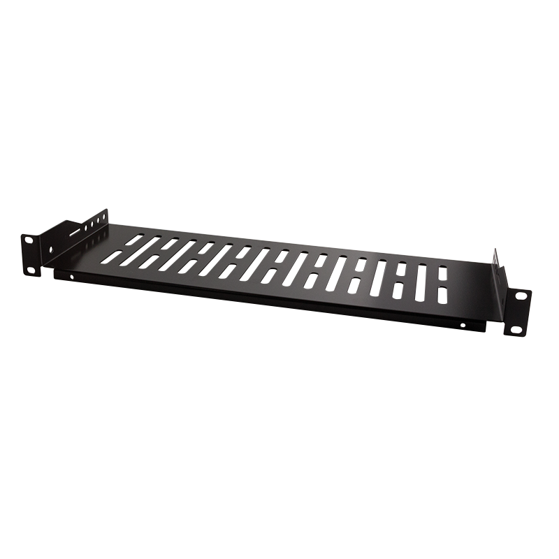 19" Fachboden, Befestigung nur vorne T=150 mm, schwarz
