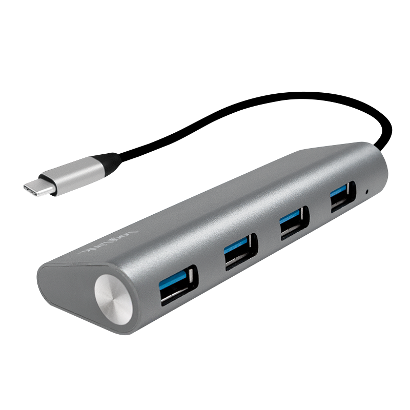 USB 3.2 Gen 1x1 USB-C 4-Port Hub, mit Aluminiumgehäuse