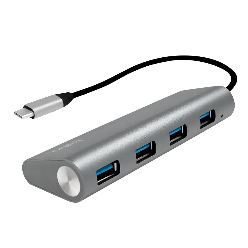 USB 3.2 Gen1x1 USB-C 4-Port Hub, mit Aluminiumgehäuse