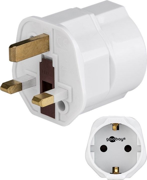 Netzadapter, British 3-Pin-Stecker (Typ G) an Schutzkontaktb