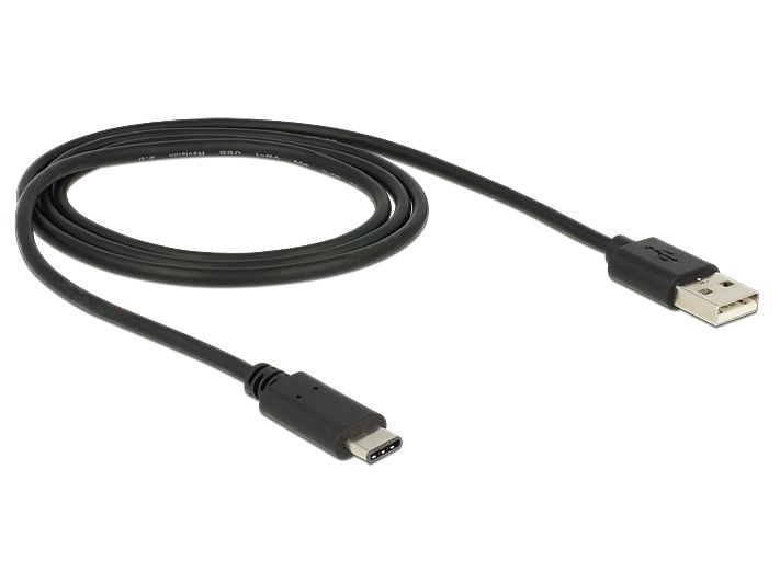 USB Kabel 2.0, USB-C™ Stecker an USB 2.0 A Stecker, schwarz, 1m, Delock® [83600]