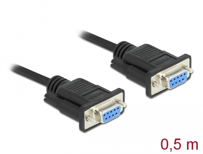 Seriell Kabel RS-232 D-Sub9 Buchse zu Buchse Nullmodem mit schmalem Steckergehäuse 0,5 m, Delock® [8