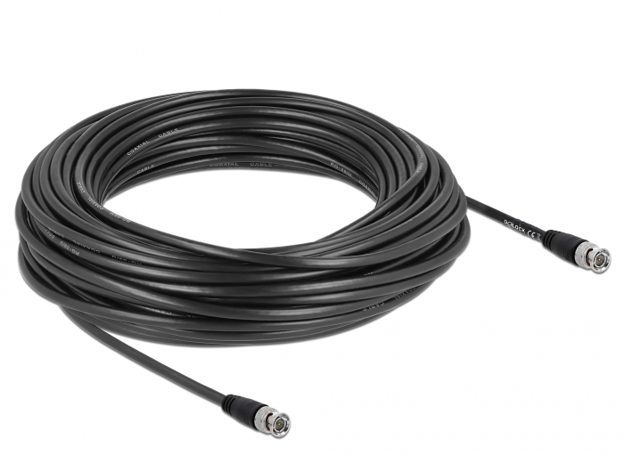 Kabel BNC Stecker an BNC Stecker, schwarz, 25 m, Delock® [80088]
