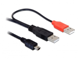 Anschlusskabel, 2x USB 2.0, A Stecker zu USB mini 5-pol Stecker, Delock® [82447]