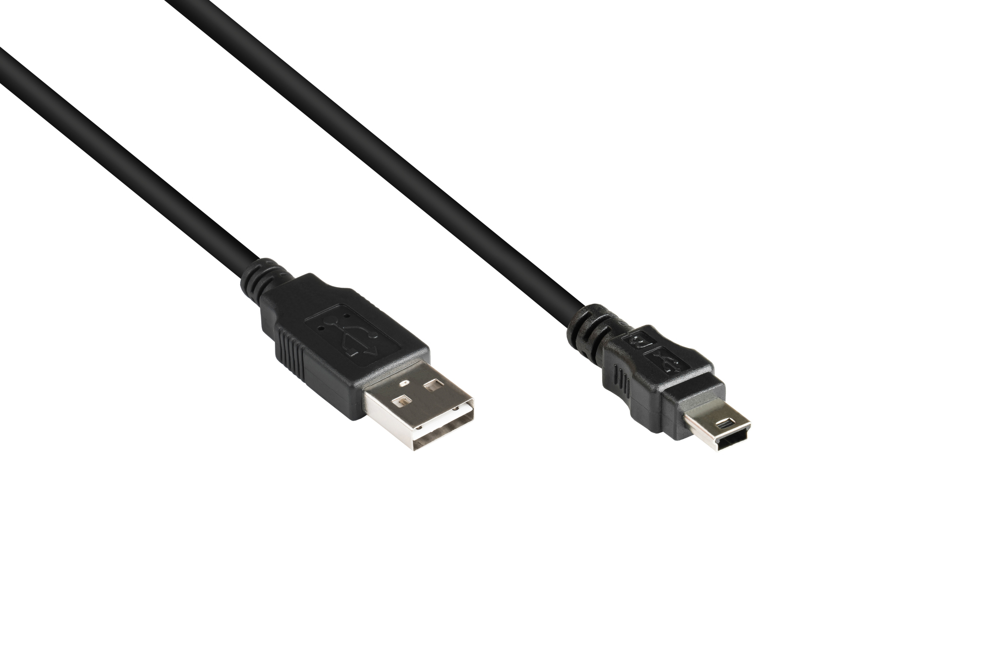 Anschlusskabel USB 2.0 EASY Stecker A an Mini B Stecker, schwarz, 2m, Good Connections®