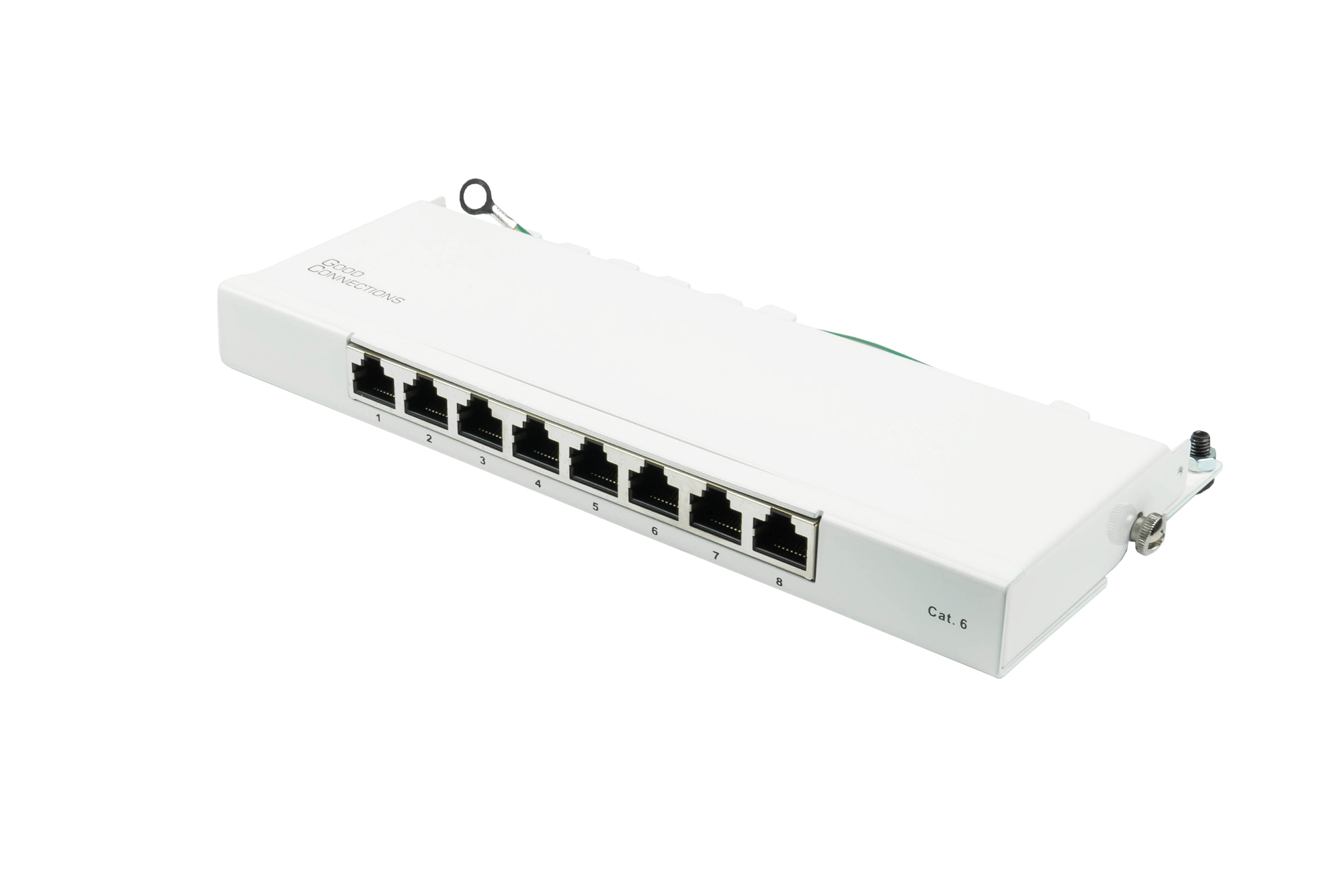 Patchpanel Desktop Cat. 6, 8-Port, 0,5 HE, STP geschirmt, we