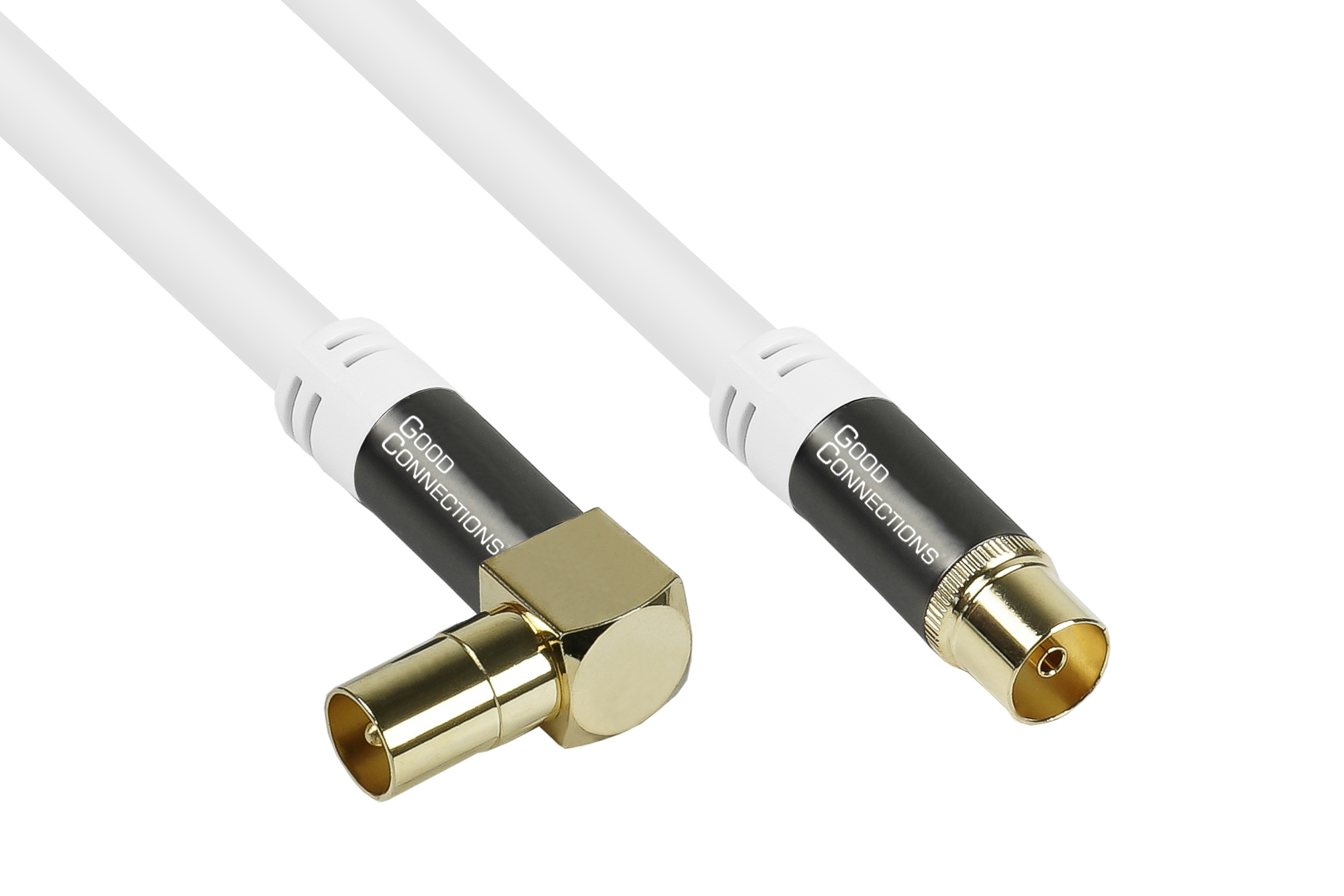 TV Antennenkabel SmartFLEX, IEC/Koax Winkel-Stecker an Buchse, vergoldet, vierfach geschirmt, 120 dB