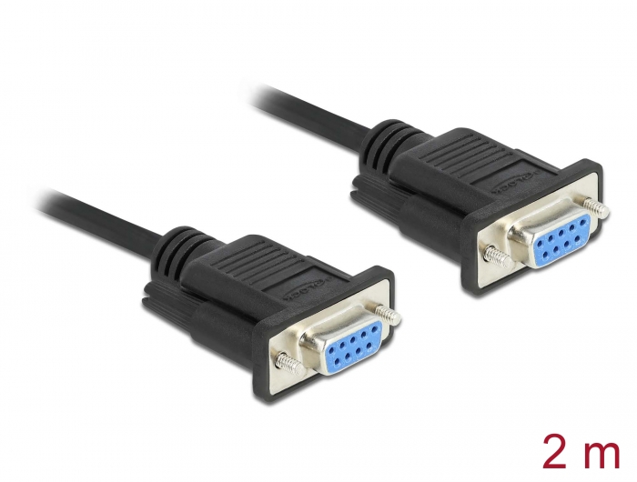 Seriell Kabel RS-232 D-Sub 9 Buchse zu Buchse Nullmodem mit schmalem Steckergehäuse - Full Handshaki