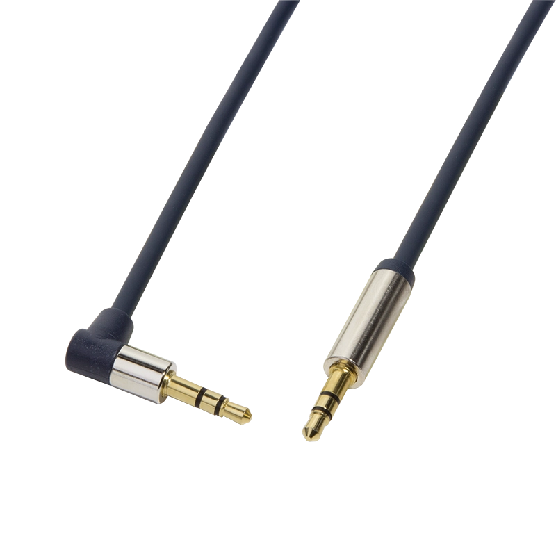 Audio-Kabel, 3,5 mm 3-Pin/M (90°) zu 3,5 mm 3-Pin/M, blau, 0,75 m