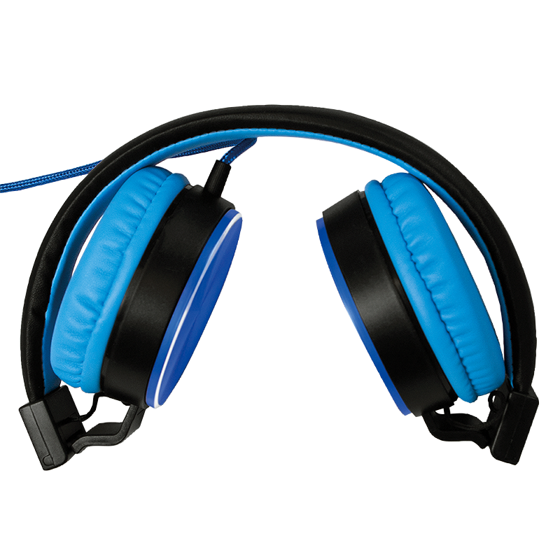 Stereo-Kopfhörer, 1x 3,5-mm-Klinkenstecker, faltbar, blau