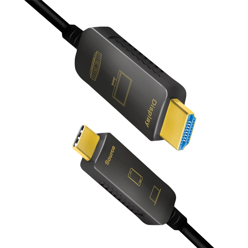 USB 3.2 Gen2 Type-C Kabel, C/M zu HDMI/M, 4K/60 Hz, AOC, schwarz, 15m