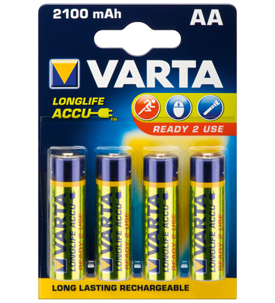 Varta® Akku (READY 2 USE) Ni-MH Mignon (AA) 1,2V 2100mA (56706), 4er Pack in Blister