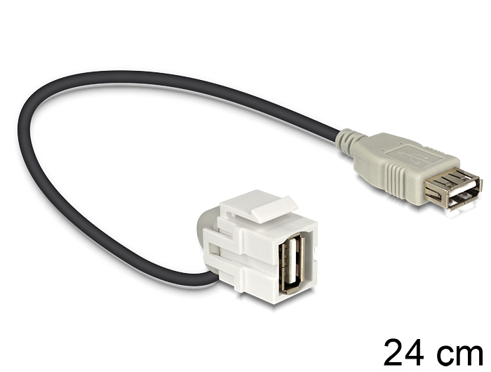 Keystone Modul USB 2.0 A Buchse an USB 2.0 A Buchse 110° mit Kabel, Delock® [86327]