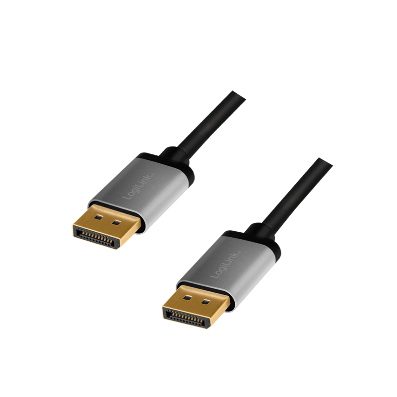 DisplayPort-Kabel, DP/M zu DP/M, 4K/60 Hz, Alu, schwarz/grau, 5 m