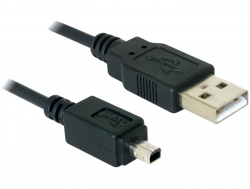 Kamera Kabel, USB B mini Stecker (4pin) an USB A Stecker, 1,5m, Delock® [82113]