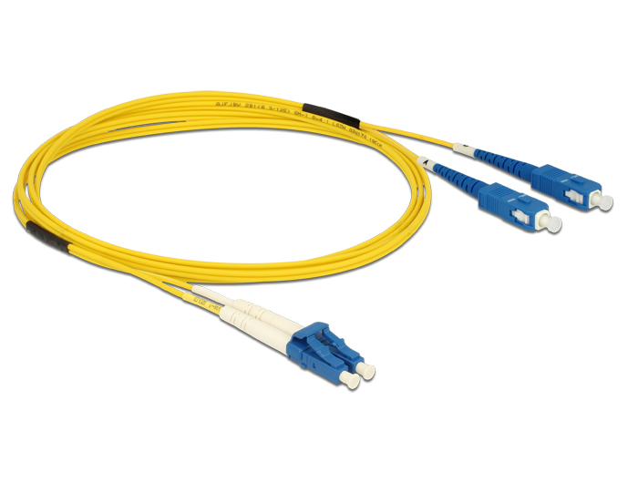 Kabel Lichtwellenleiter LC an SC Singlemode OS2, 2m, Delock® [84610]