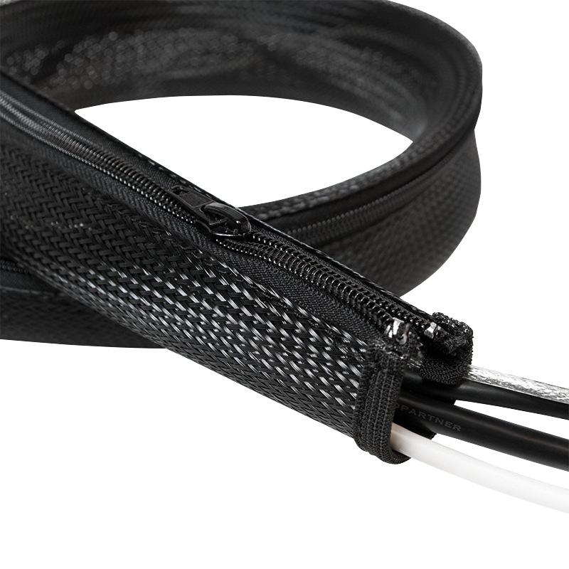 Kabelschlauch mit Reißverschluss, AD: 50 mm, schwarz, 1 m