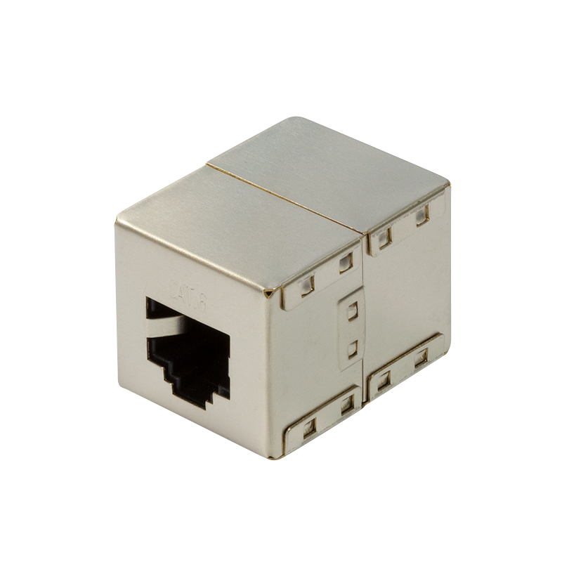 RJ45 Patchkabelverbinder, Cat.6, geschirmt, Metallgehäuse