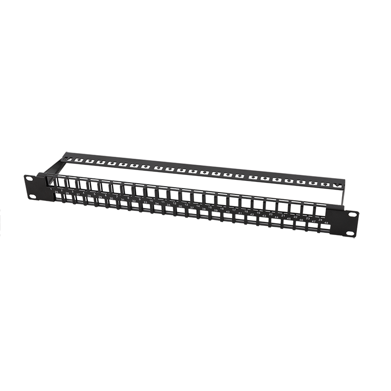 19" Patchpanel für 48 Keystone Module, 1 HE, unbestückt, schwarz