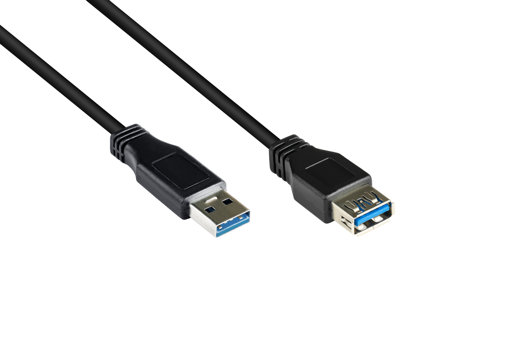 Verlängerungskabel USB 3.0 Stecker A an Buchse A, schwarz, 0,5m, Good Connections®