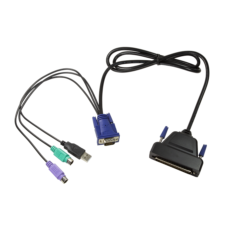 KVM-Konsole mit 19" Bildschirm, VGA, USB-A, PS/2